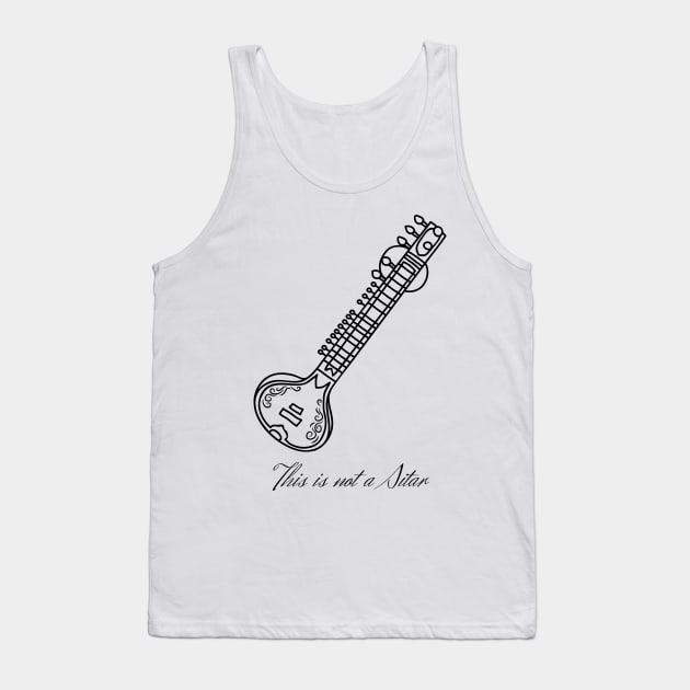 This is not a Sitar (black design) Tank Top by firstsapling@gmail.com